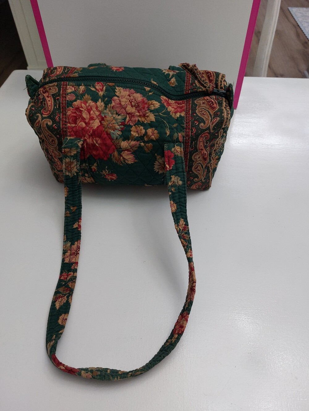 Vera Bradley Classic 100 Handbag Vintage Greenbriar